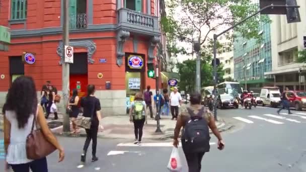 Personnes Dans Centre Belo Horizonte Brésilien — Video