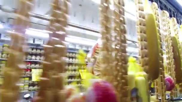 Sweets Hanging Shop Municipal Market Belo Horizonte — Vídeo de stock