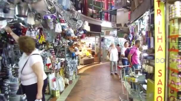 Women Checking Pots Municipal Market Belo Horizonte — 图库视频影像