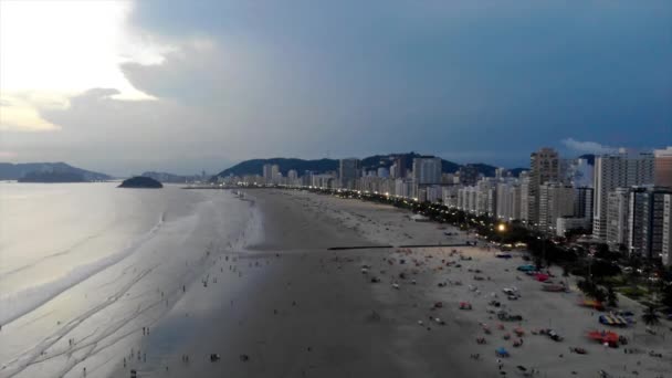 Silhuett Antenn Utsikt Över Brasiliansk Stad — Stockvideo