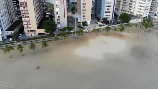 Σιλουέτα Αεροφωτογραφία Της Βραζιλίας Πόλη — Αρχείο Βίντεο
