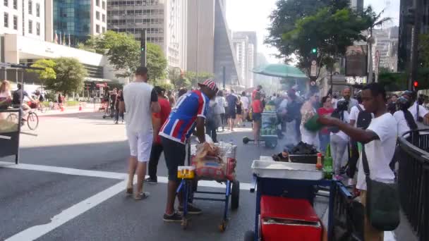 Ομάδα Street Food Car Free Day — Αρχείο Βίντεο