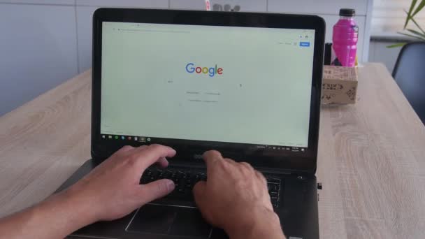 Busca Pela Segurança São Paulo Google Mão Realizada — Vídeo de Stock