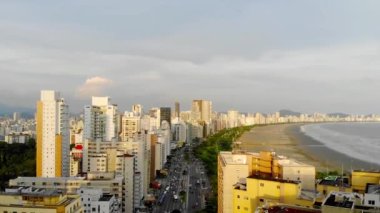  Aerial Shot of the Brazilian island city of Santos