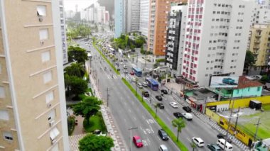  Aerial Shot of the Brazilian island city of Santos