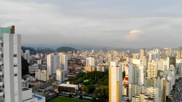 Aerial Shot Brazilian Island City Santos — Stock video