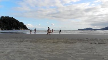  Brezilya 'da bir sahilin alçak hava manzarası - Dolly Back