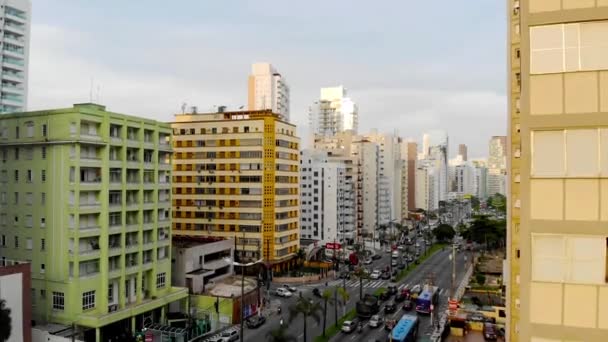 Stau Der Brasilianischen Inselstadt Santos — Stockvideo