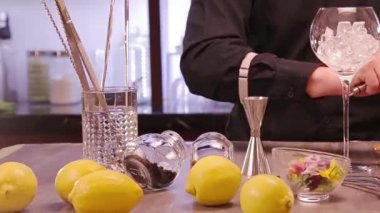 Yuzu Gin And Tonic Drink on background, close up