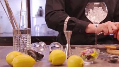 Yuzu Gin And Tonic Drink on background, close up