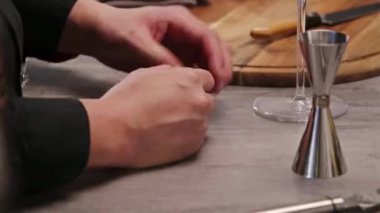 Yuzu Gin And Tonic Drink on background, close up