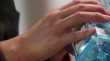 Yuzu Gin And Tonic Drink on background, close up