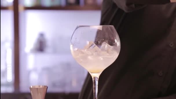 Yuzu Gin Tonic Drink Background Close — Video Stock
