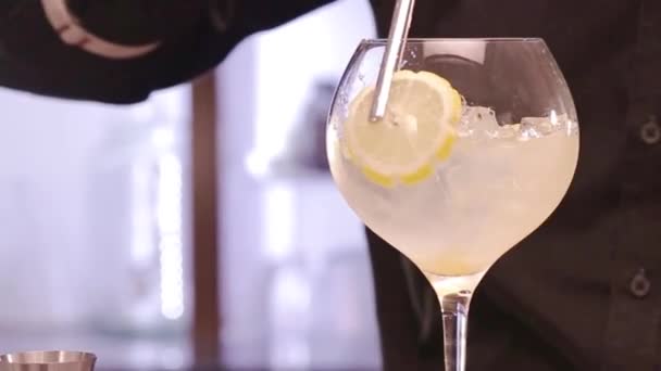 Yuzu Gin Tonic Drink Background Close — Stockvideo