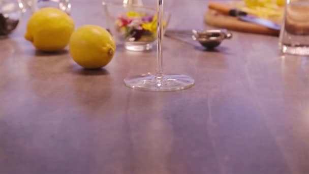 Yuzu Gin Tonic Drink Background Close — Stockvideo