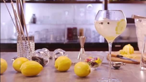 Yuzu Gin Tonic Slide Left Right — Stock video