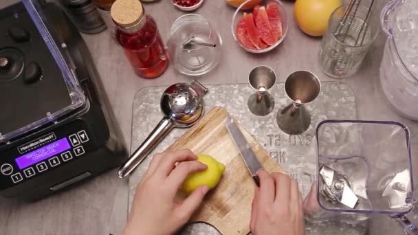 Lemon Cut Process Background Close — Video