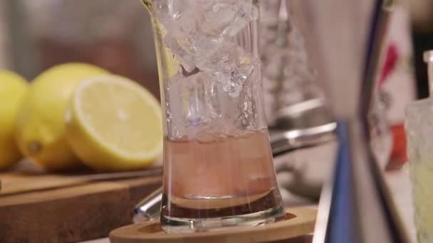 Red Liquid Ice Glass Close — Stok video