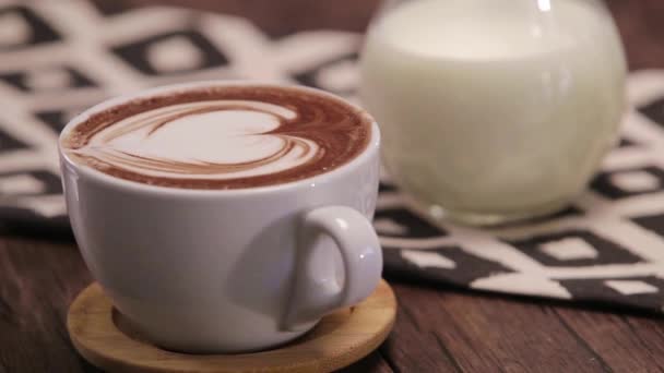 Chocolate Caliente Vaso Blanco — Vídeos de Stock