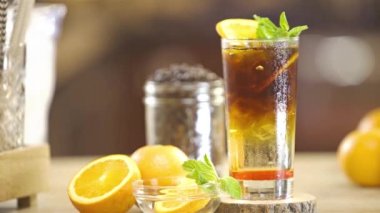 3-Color Drink with Natural Garnish - Pull Focus.