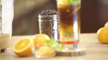 Cold Drinks With Beautiful Garnish - Zoom Out.