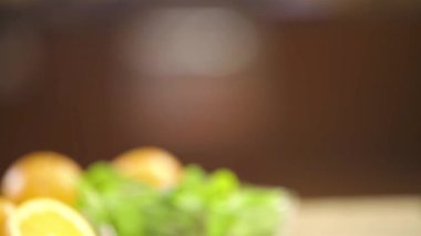 Cold Drinks With Orange Garnish - Slide Right To Left.