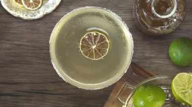 Garnish Lime Dried On Yellow Drinks - Close Up