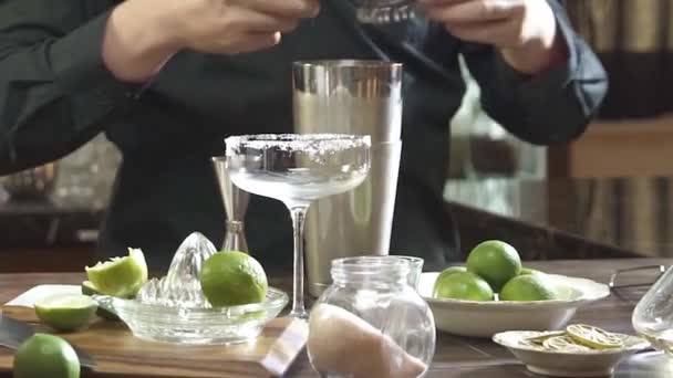 Drain Liquid Shaker Glass Close — Stock video