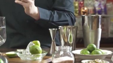 Return the ice cubes back to the basin - close up