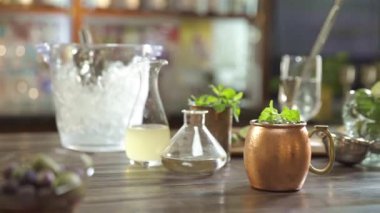 Cold Drinks With Beautiful Garnish - Pan Left To Right.