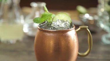 Cold Drinks With Green Garnish - Zoom Out