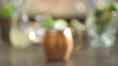 Cold Drinks with Green Garnish - Pull Focus