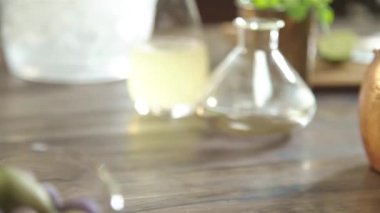 Garnish Leaves In Cold Drinks - Slide Left To Right.