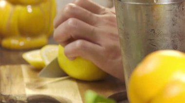 Cut Oranges Into Thin With A Knife