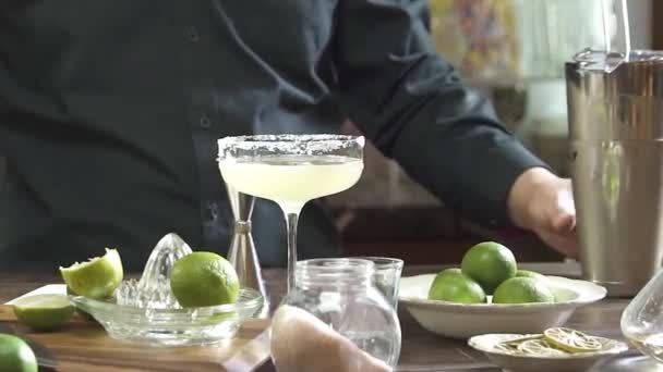 Putting Dry Lime Slices Slide Left Right — Video Stock