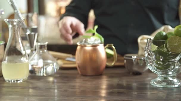Lime Drink Green Garnish — стоковое видео