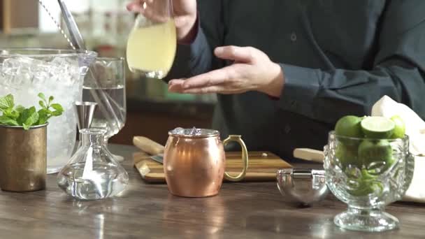 Pour Yellow Syrup Small Jug — Stock video