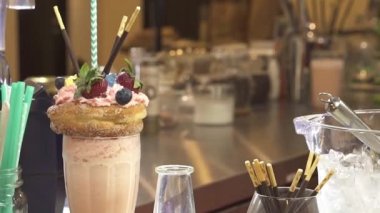 Donut Freakshake With Sweet Garnish - Pull Focus