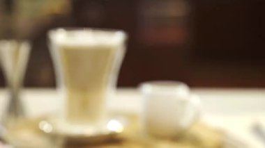 Honeycomb Latte Beverage Appearance - Pull Focus