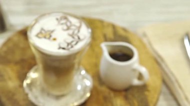 Milk With A Beautiful Chocolate Garnish - Pull Focus.