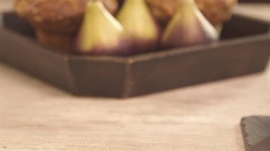 a glass of yogurt with granola and blueberry - slide right.