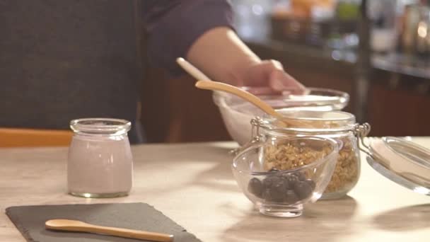 Hand Picking Garnish Wooden Spoon Slide Right — Video