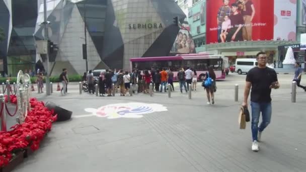 Grupo Personas Pie Esperando Camino Cercano — Vídeos de Stock