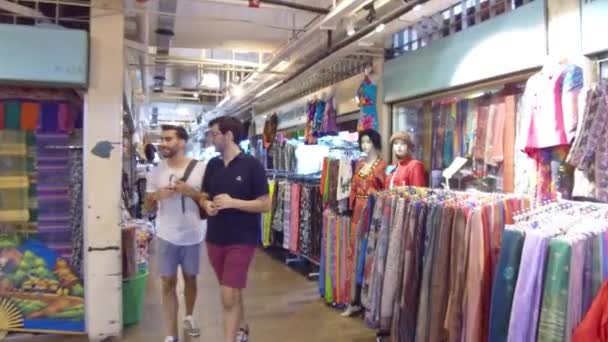 People Walking Looking Shops — Stock Video