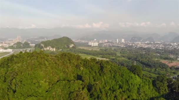 Top View Trees Hills Mountain Ipoh Slide Left — Vídeo de stock