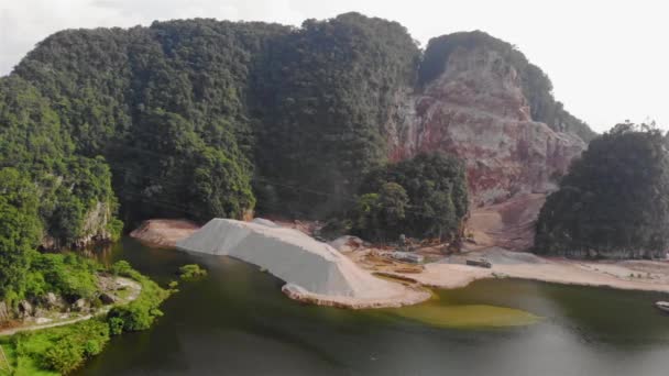 Top View Lake Construction Site Nearby Hill Ipoh — Video