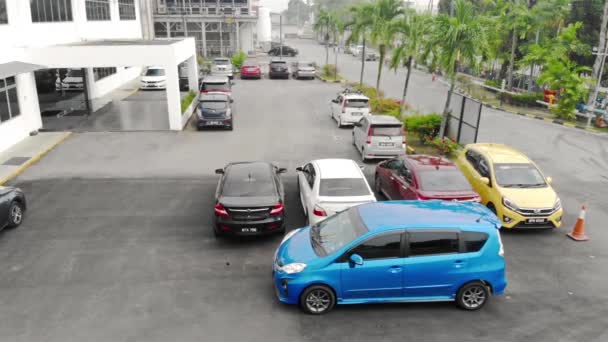 Parkoló Factory Parking Lot Nál Bezárás Kilátás — Stock videók