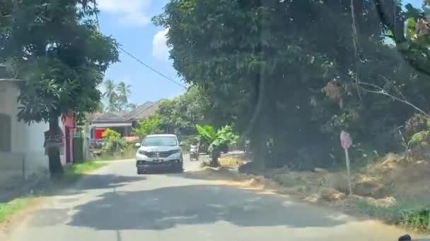 Strada Estremamente Stretta Ventosa Dietro Area Abitativa Kelantan Circondata Alberi — Video Stock