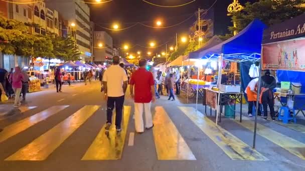 Terengganu Malezya Bir Salgın Sırasında Açık Sokak Pazarı — Stok video