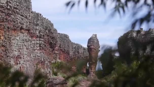 Red Rock Mountain Liśćmi Przesuń Przodu — Wideo stockowe